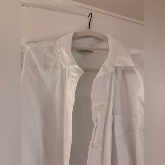 Madewell Signature Poplin Oversized Shirt, white button up blouse, M - Picture 5 of 9